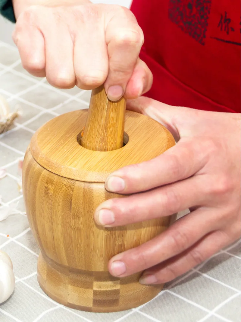

Kitchen Herb Tools machilus Bamboo Manual Garlic Spice Tamping Rammer Utensils Mortar pestles Ginger Grinding Mill