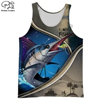plstar cosmos marlin fishing summer tank top fashion women men harajuku casual 3d print animal colorful fish vest style 2