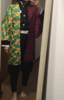 Аниме! Demon Slayer: Kimetsu no Yaiba Tomioka Giyuu Combat gear, костюм для косплея, наряд на Хэллоуин, новинка