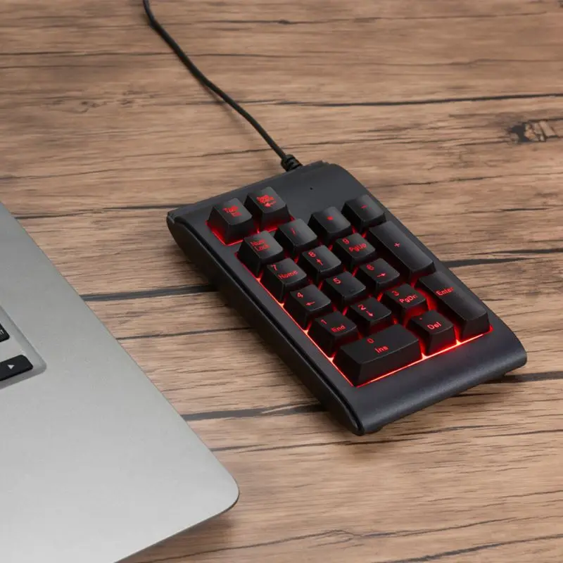 Three Colors RGB Backlit USB Wired Keyboard Waterproof Number Pad Numeric Keypad Mini Numpad Multi-functional Digital Keys