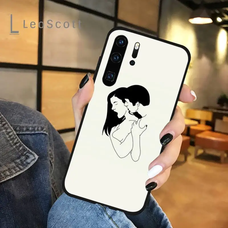 

Minimalist style series lines art Phone Case For Huawei honor Mate P 9 10 20 30 40 Pro 10i 7 8 a x Lite nova 5t