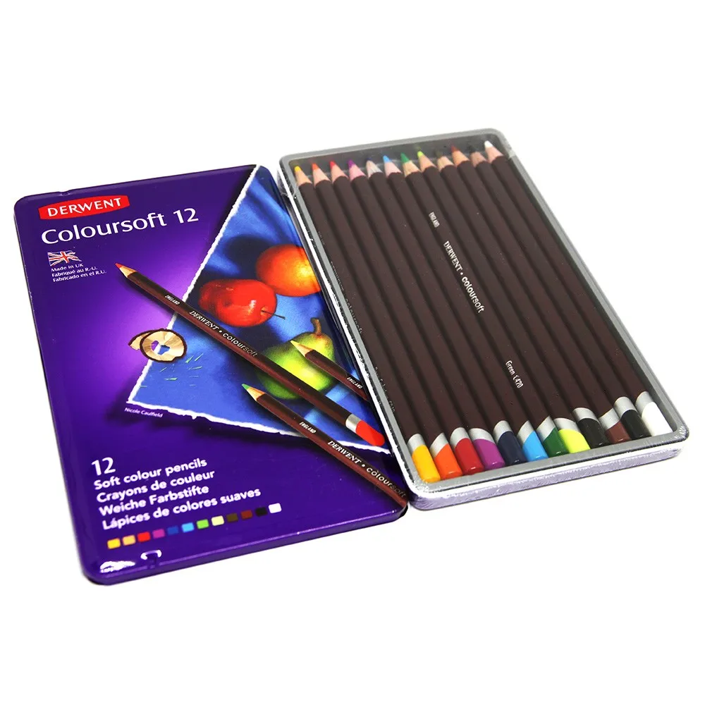 Набор цветных карандашей Coloursoft 12 цветов в металлической упаковке | Канцтовары