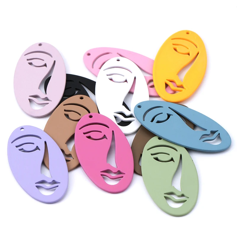 

Single hole oval hollow retro face fashion trend pendant handmade earrings necklace accessories