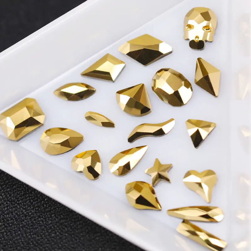 26 видов Новое поступление золотые Стразы для ногтей стеклянные стразы не HotFix