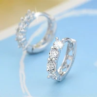 new 925 sterling silver earrings round zircon earrings for women charm jewelry gift