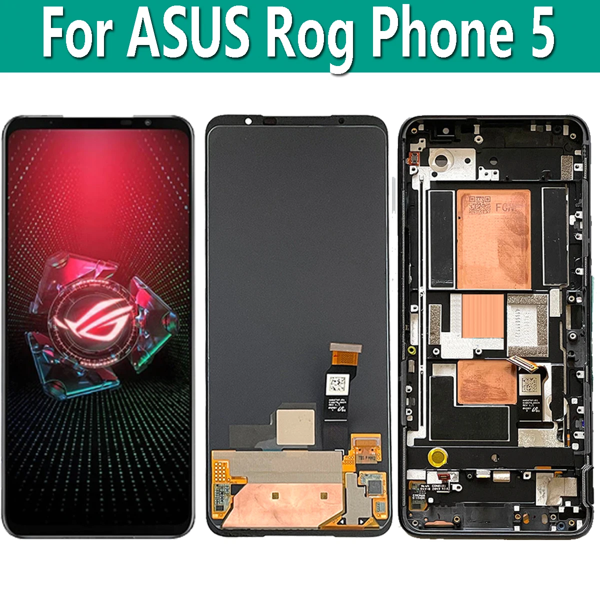 Pantalla LCD AMOLED Original de 144 pulgadas para ASUS ROG Phone 5, montaje de digitalizador t&aacute;ctil, 6,78 HZ, ZS673KS, 1B048IN, I005DA, I005DB-0