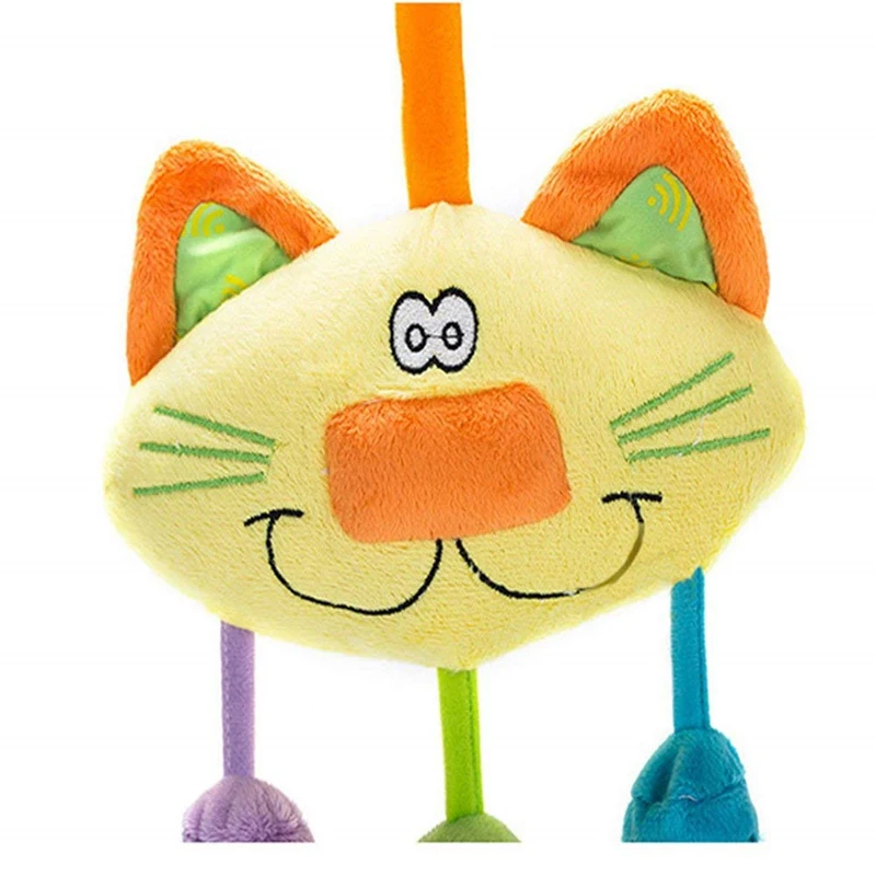 

New Baby Stuffed Cartoon Car Bed Hanging Rattle Toy Cat Wind Christmas Toy Soft Plush Toy With 3 Intelligent Gifts Newborns