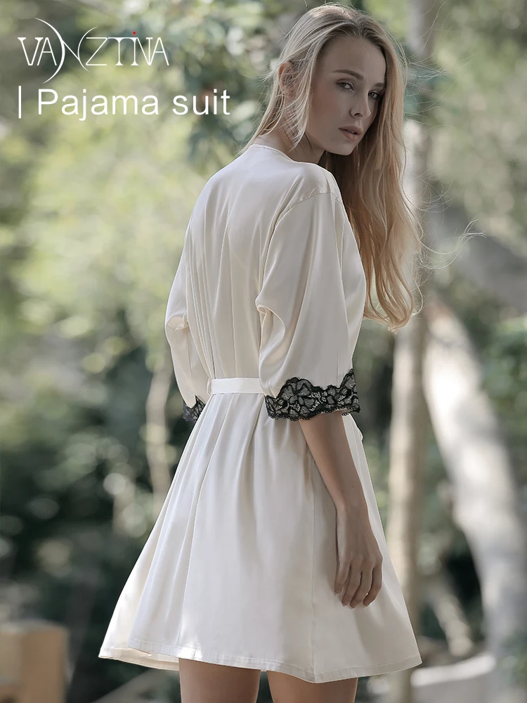 

Women Rayon 2PCS Robe Set Bride Bridesmaid Wedding Robe Gown Lace Sexy Kimono Bathrobe Night Dress Casual Nightgown Sleepwear