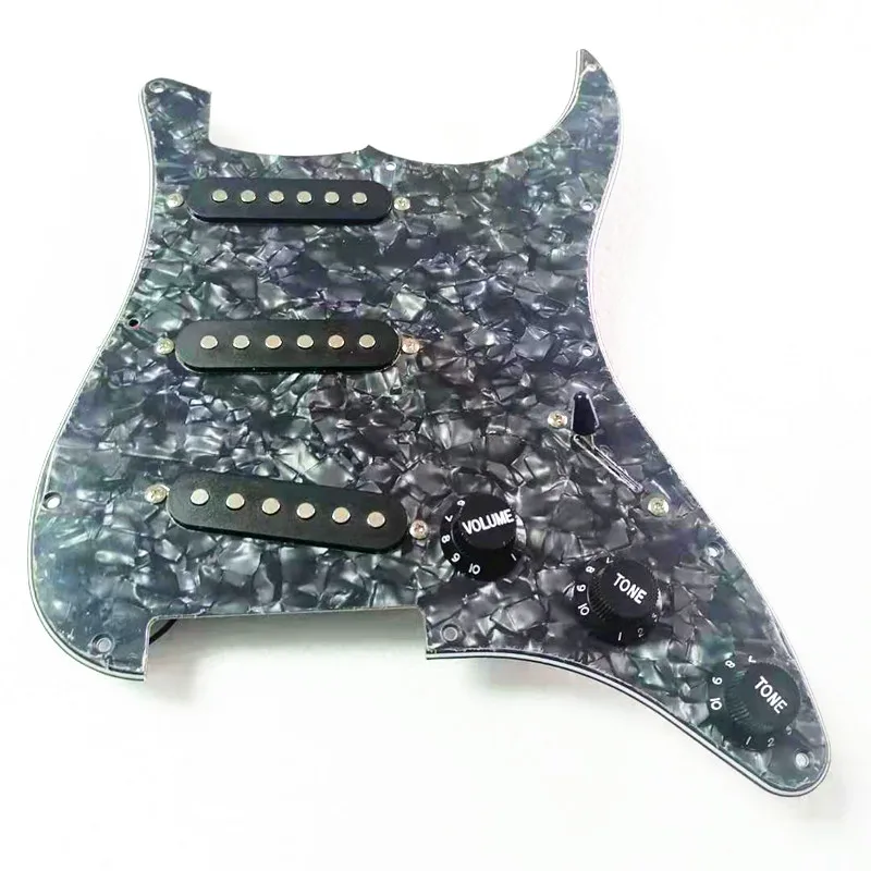 Набор черных жемчужин для электрогитары Pickguard и SSS загруженные Предварительно