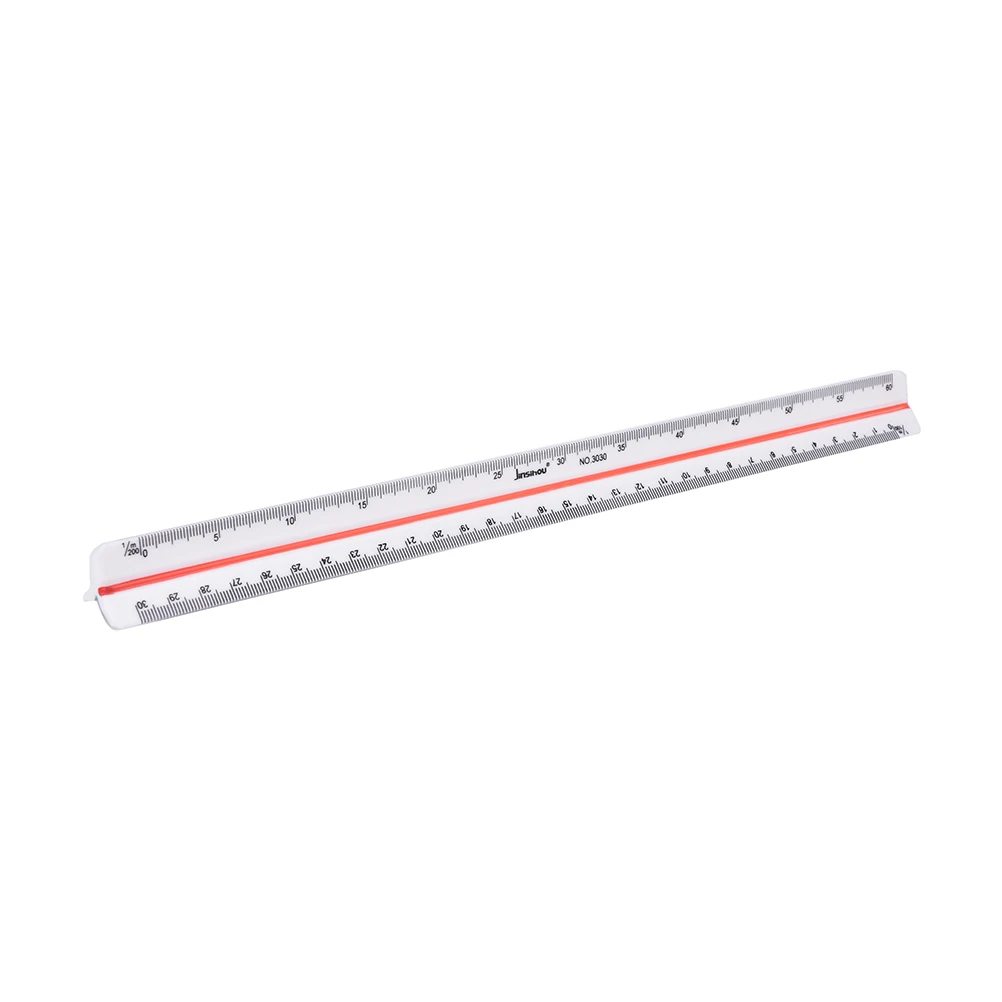 

300mm 1:100~1:500Triangular Metric Scale Ruler For Engineer12.6'' Multicolor