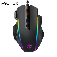 PICTEK PC278 Gaming Mouse Ergonomic Wired Computer Mouse Gamer Buttons Programmable Mice with 8000 DPI RGB Backlit for Game