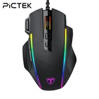 PICTEK PC278 игровая мышь эргономичная Проводная компьютерная мышь геймер 8 кнопок программируемые мыши с 8000 DPI RGB подсветкой для ПК игры