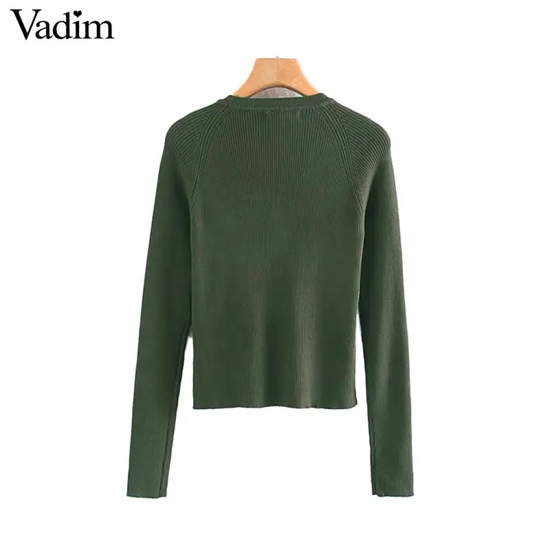 Женское элегантное платье vadim с декоративной пуговицей Вязаные свитеры Длинные