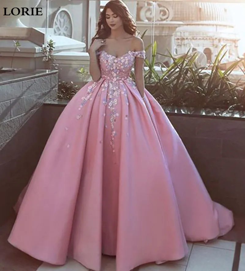 Lorie Розовые Свадебные платья Бальные платья Vestido de novia атласные с открытыми плечами Свадебные платья невесты Бохо многоцветные