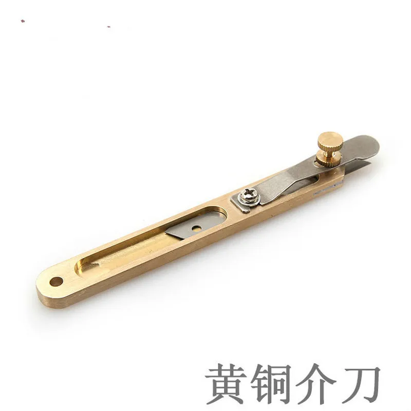 Нож для резки кожаного меди Обрезной резец из чистой разветвитель ремня сделай