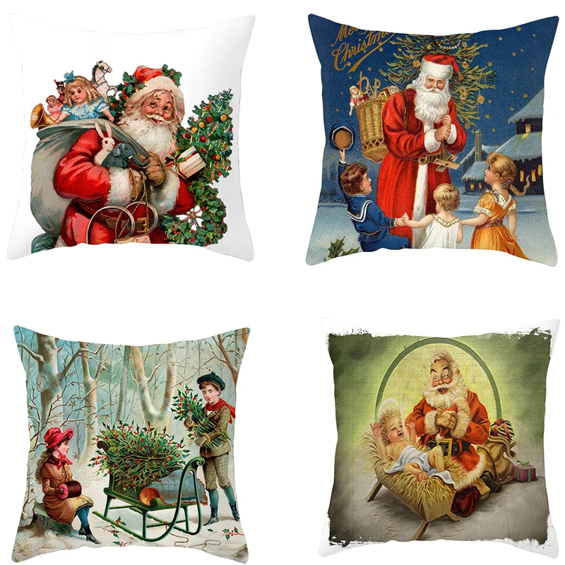 Рождественская Реалистичная подушка в форме Санта-Клауса мягкий домашний декор