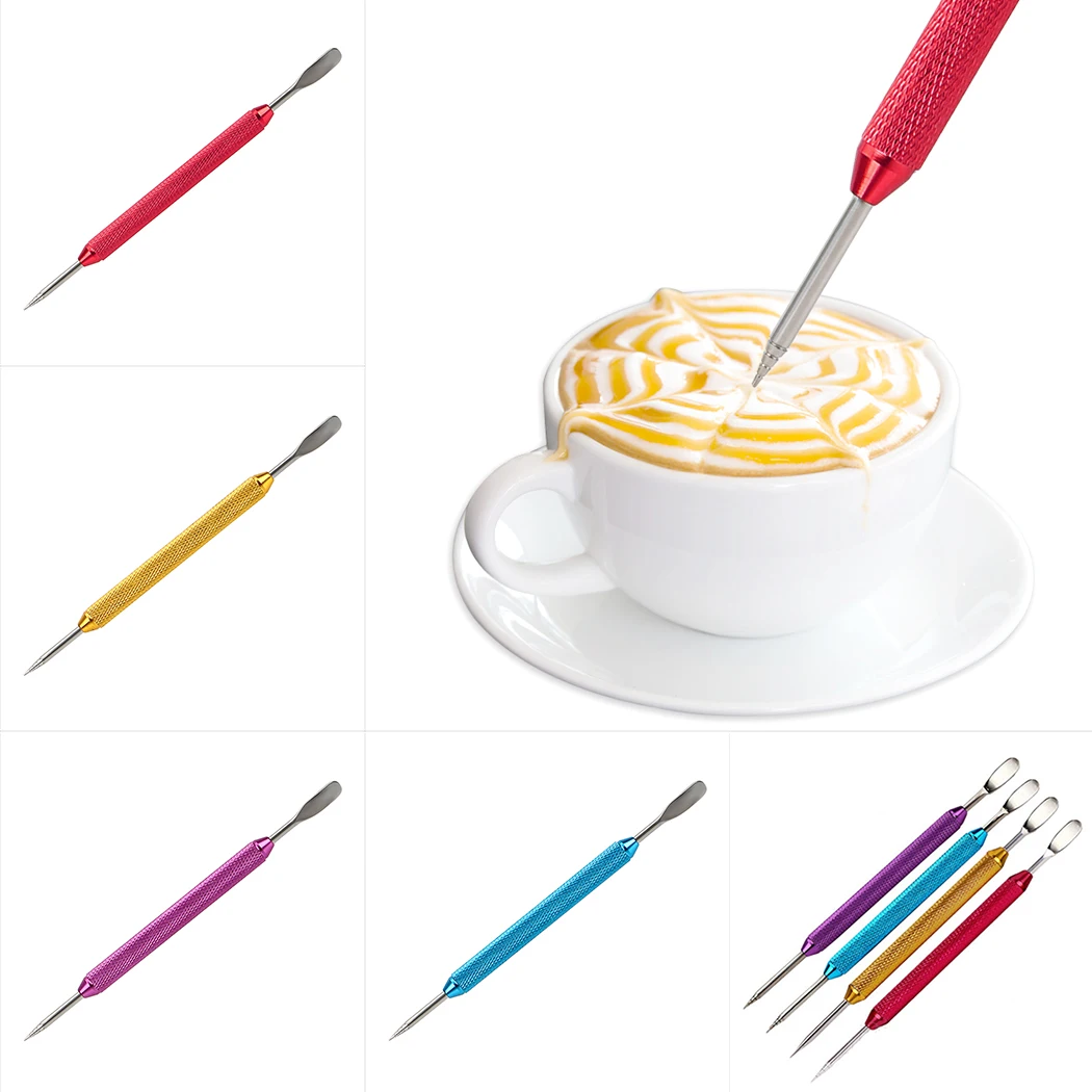 Coffee Art Needle Stainless Steel Non Slip Coffee Carved Needle Coffee Art Pen Coffee Decorating Latte Art Pen Coffee Tool