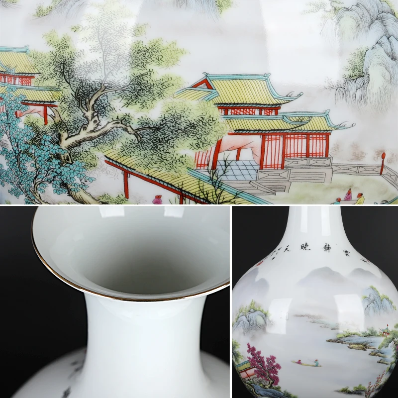 Керамическая ваза Jingdezhen в стиле ретро с пионами Цветочная композиция для