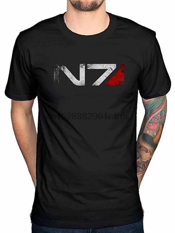 Одежда Официальная футболка с логотипом N7 Mass Effect|Мужские футболки| |