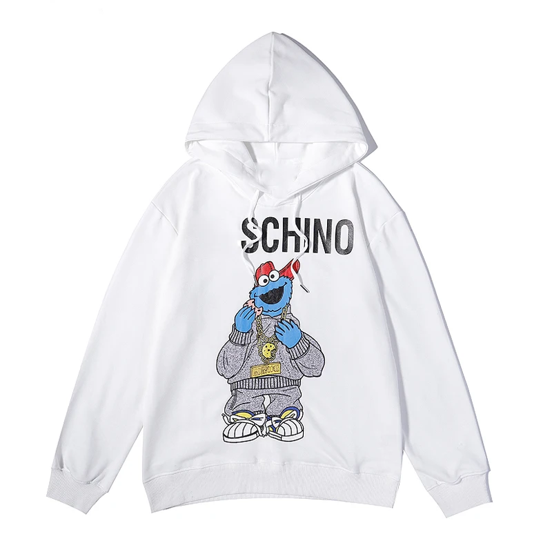 

Свитшот унисекс, с капюшоном и мультяшным принтом, весна-осень