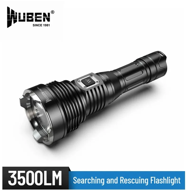WUBEN T102 Pro CREE XHP70.2 LED 3500 Lumens Flashlight with 26650 High-Drain Li-Ion Battery