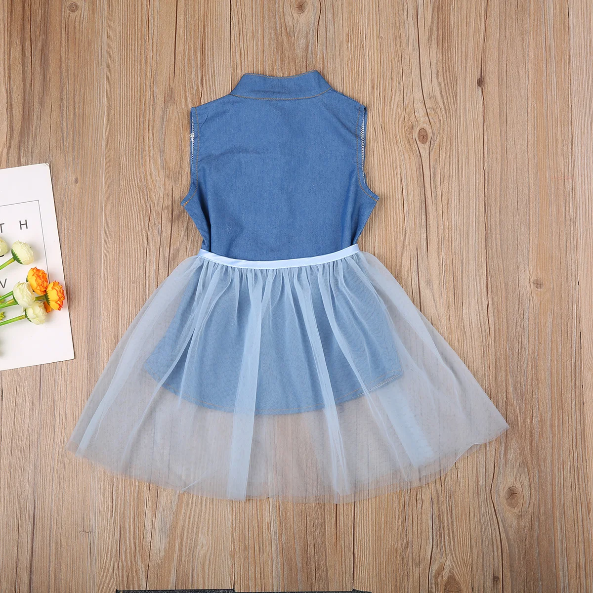 Multitrust Girl Dress 2020 Toddler Girl Dress Set Sleeveless Demin Dress +Tutu Lace Skirts 2pcs Soze 1-6Y images - 6