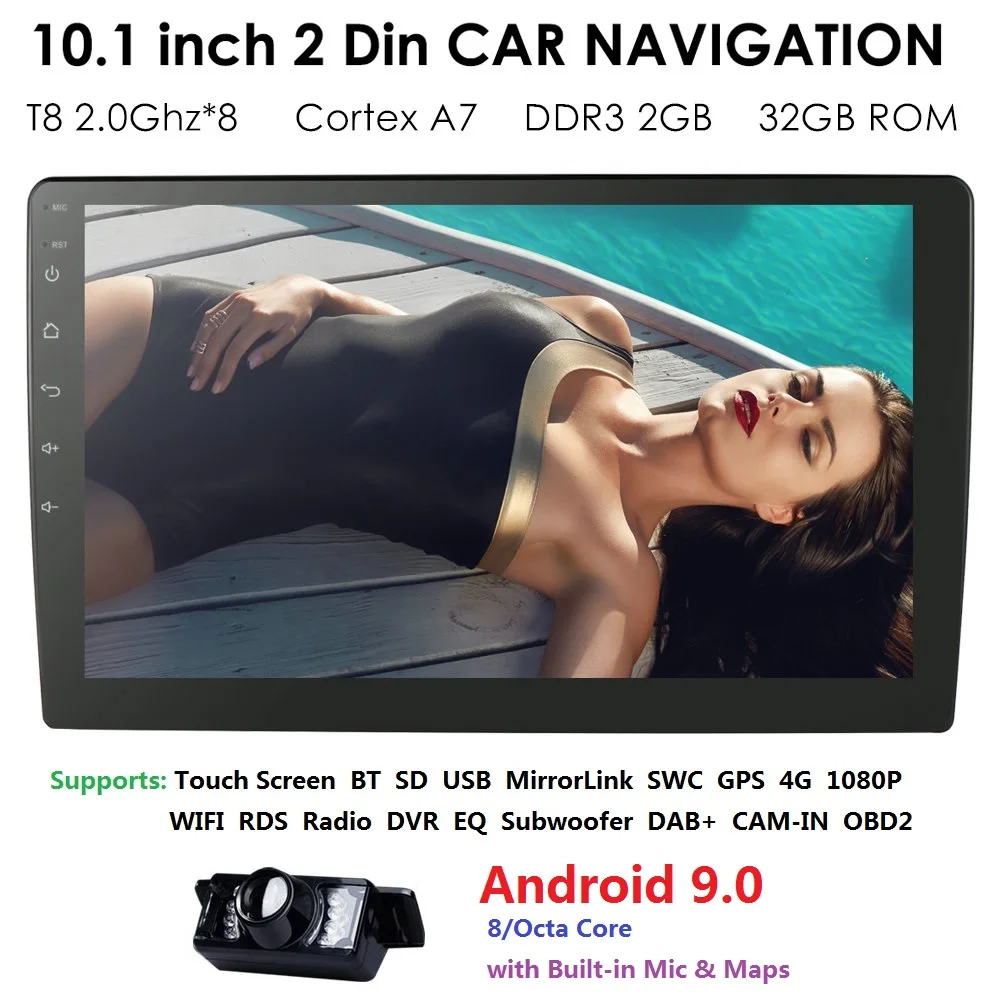 Новейшая автомобильная стереосистема android 9 0 2 грамма + 32 грома авторадио HD 1024*600 GPS