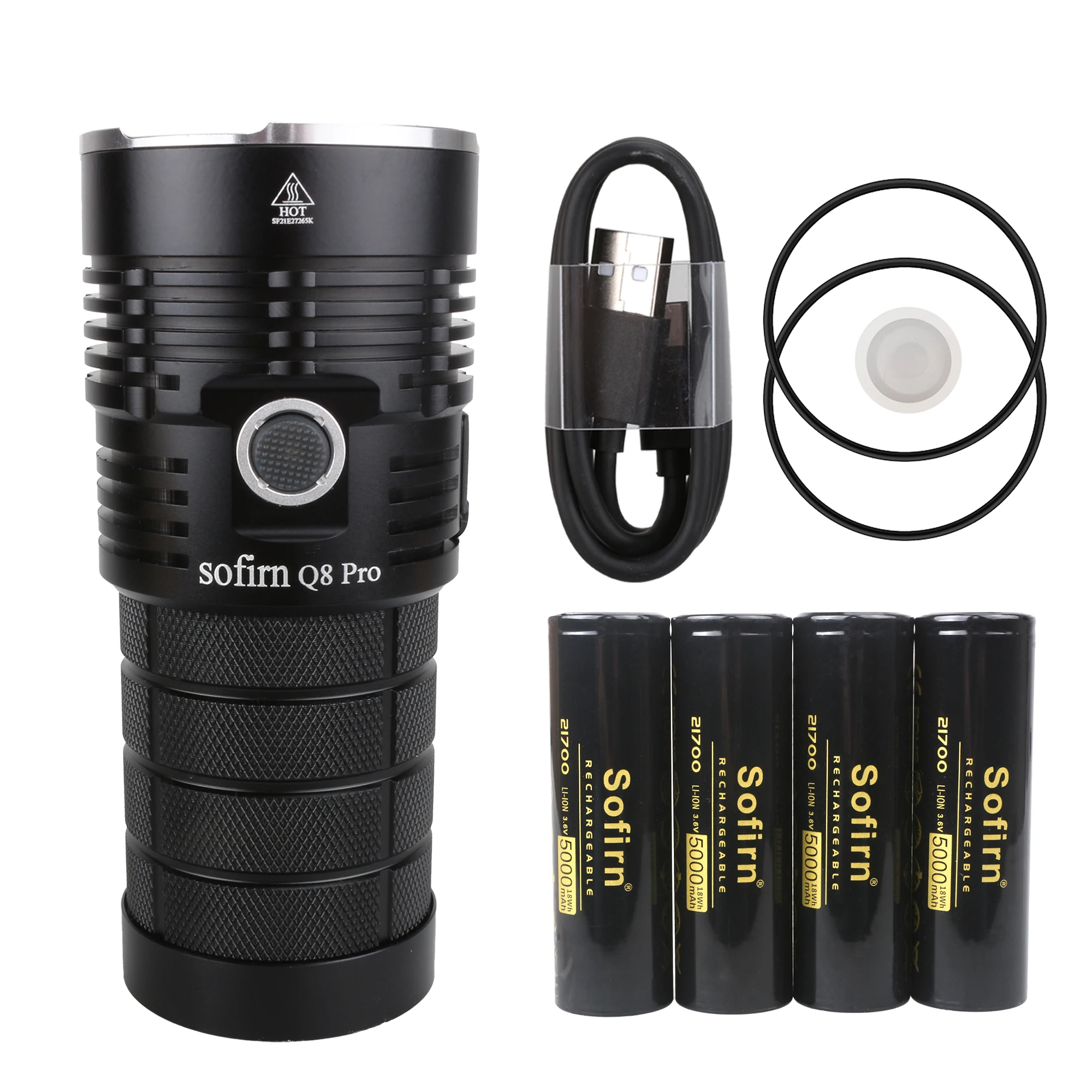 Verkauf NEUE Sofirn Q8 Pro Leistungsstarke 11000 Lumen Gebaut-in USB-C Rechargeale Port Mit 4 * Cree XHP 50,2 LEDs Anduril Taschenlampe