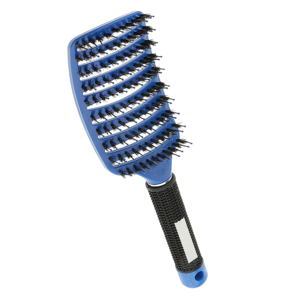 

Paddle Detangling Hair Brush Curved Vented Nylon Bristle Pins Hairbrush Comb