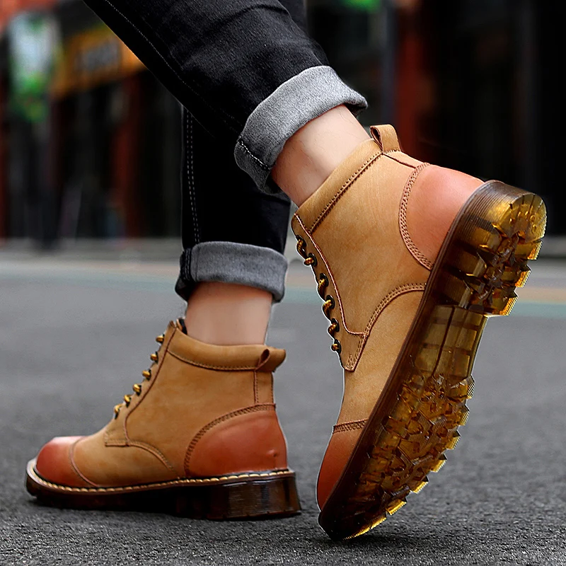 

Men Shoes Winter Men Boots lace up Plush Warm Men Snow Boots Waterproof outdoor Men Motorcycle Boots Fashion Ankle boots men