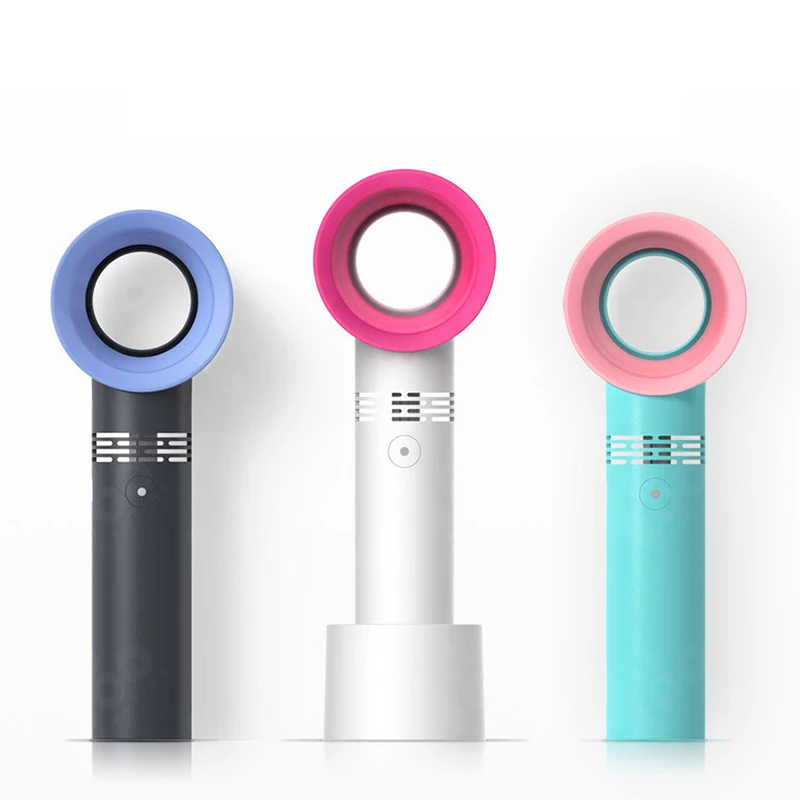 Портативный USB вентилятор перезаряжаемый безлопастный ручной мини кулер без