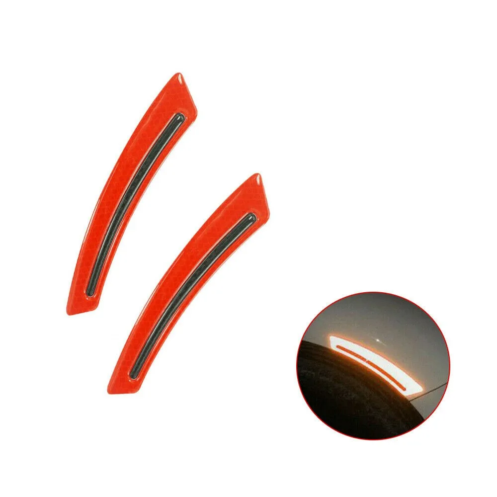 

18.5*3.5cm Reflective Car Stickers 2Pcs Accessories Car Decals Parts Red