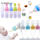 90 мл безопасная новорожденных детская бутылочка для кормления малыша силиконовые резиновые ложка для кормления для малышей с принтом в виде бутылки с молоком, обучение Фидер Еда добавка