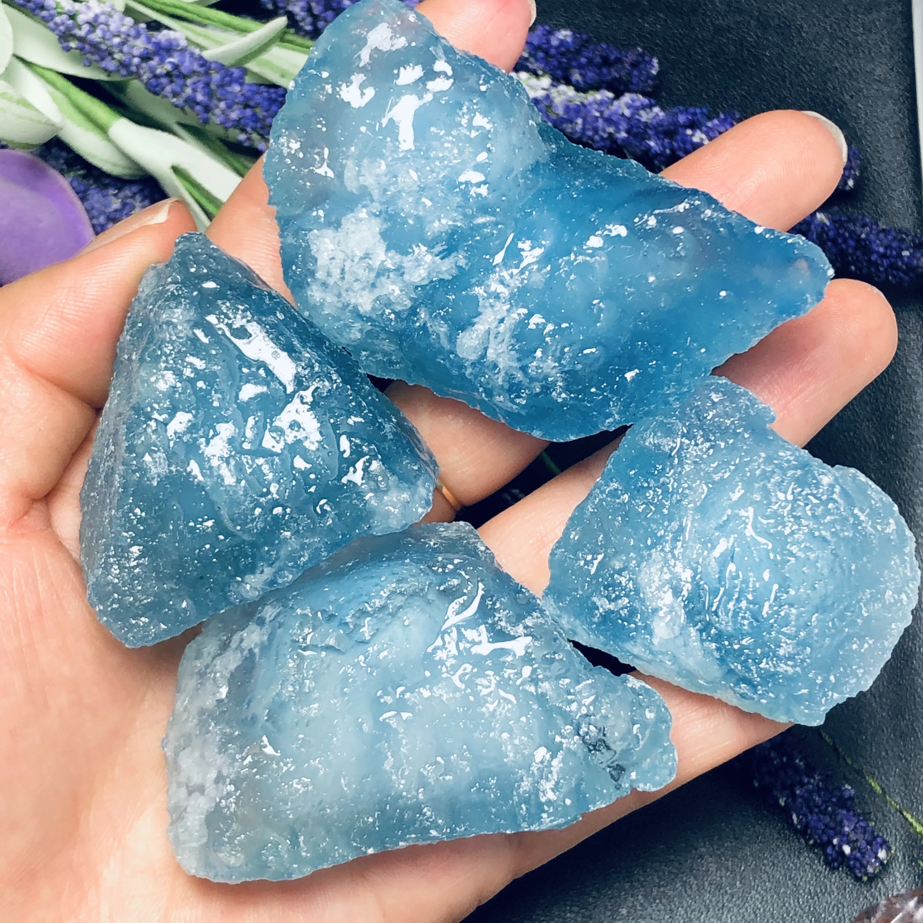 

Beautiful 100% sea sapphire raw stone &natural aquamarine crystal reiki healing