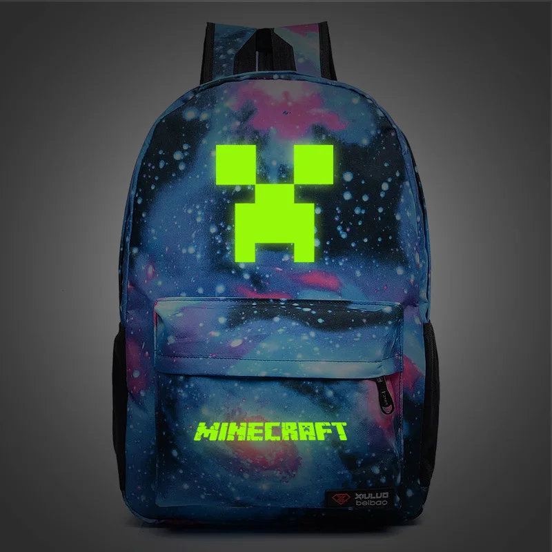 Светящийся рюкзак MINECRAFT женская сумка мужской для ноутбука школьные сумки