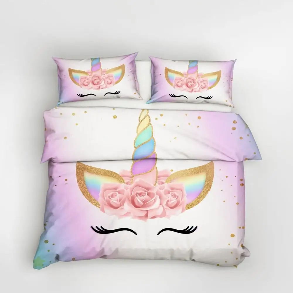 Комплект из пододеяльника и наволочки комплект 3 предметов с 3D рисунком | Дом сад