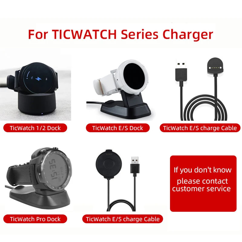 Зарядное устройство s для Ticwatch Pro/e2/s2/c2/GTX/Pro 3 портативное USB-зарядное быстрой
