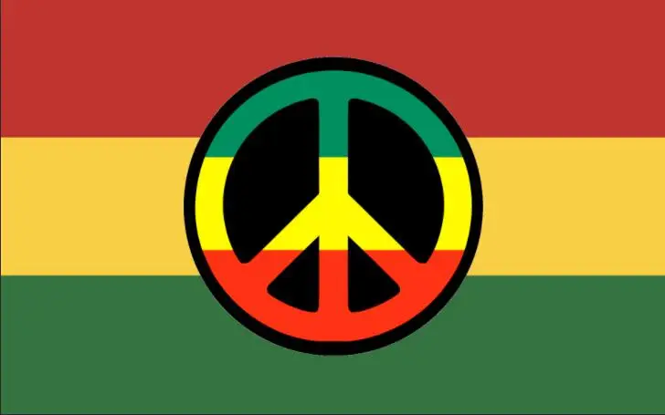 

2021 Rasta Peace Symbol Jamaica Flag with Custom Gift 3x5ft Polyester Flag