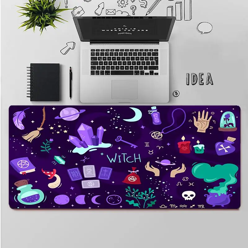 

FHNBLJ High Quality Witches moon cat Tarot Natural Rubber Gaming mousepad Desk Mat Free Shipping Large Mouse Pad Keyboards Mat