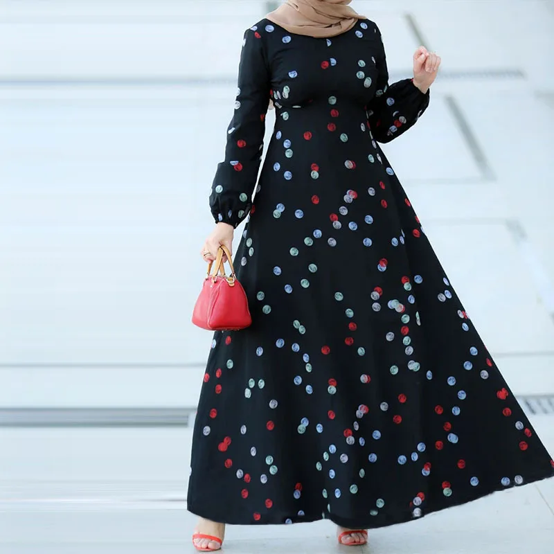 

Floral Print Boho Dresses For Women Long Sleeve Maxi Robes Dubai Turkey Kaftan 2021 Autumn Dress Evening Gowns Ramadan Boubou