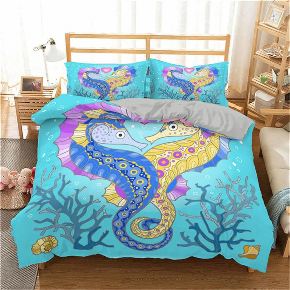 Детский комплект постельного белья размера King Size с рисунком морской черепахи |