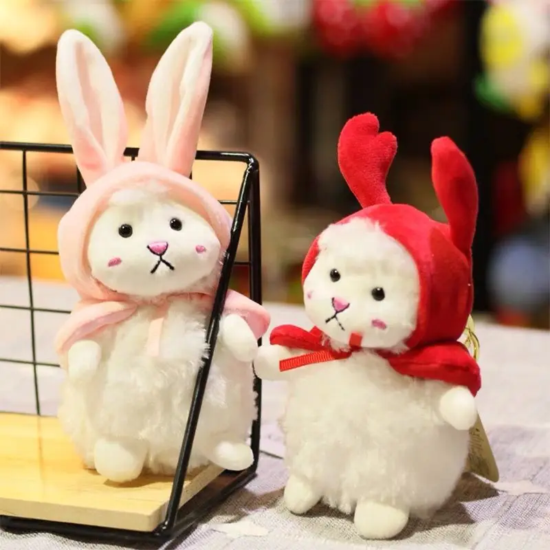 

12 см Kawaii Маленькая овечья плюшевая игрушка-брелок, красивая плюшевая игрушка из ягненка, подарок для детей, подвеска для сумки, декоративный...