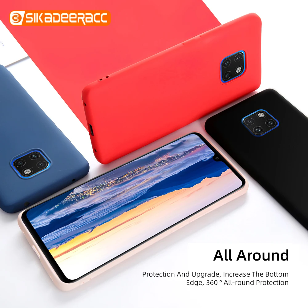 Гладкие жидкие силиконовые чехлы для телефонов Huawei P30 Pro P20 Lite Nova 5 5i 4 3 3i 2s Mate 20 20X Honor