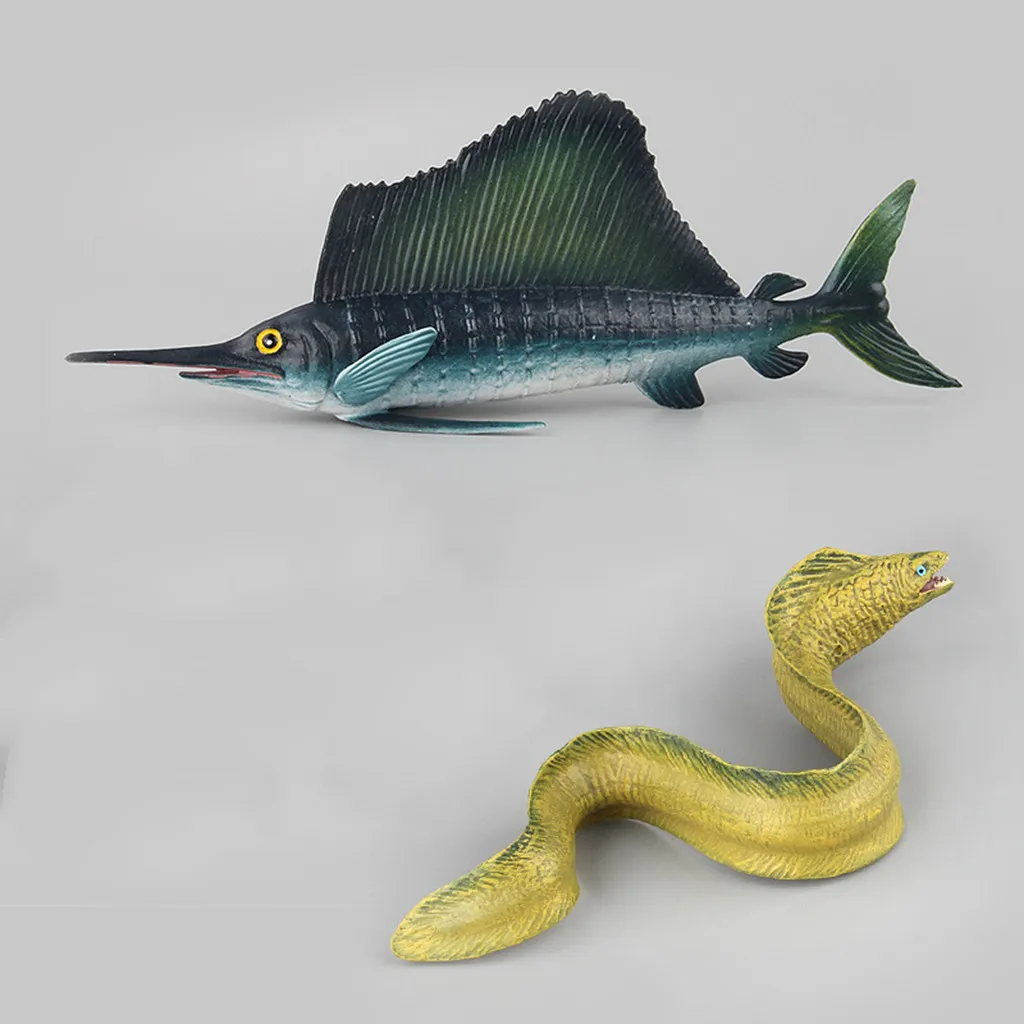 Морские животные Игрушки для ванны реалистичные фигурки морской угорь парусник