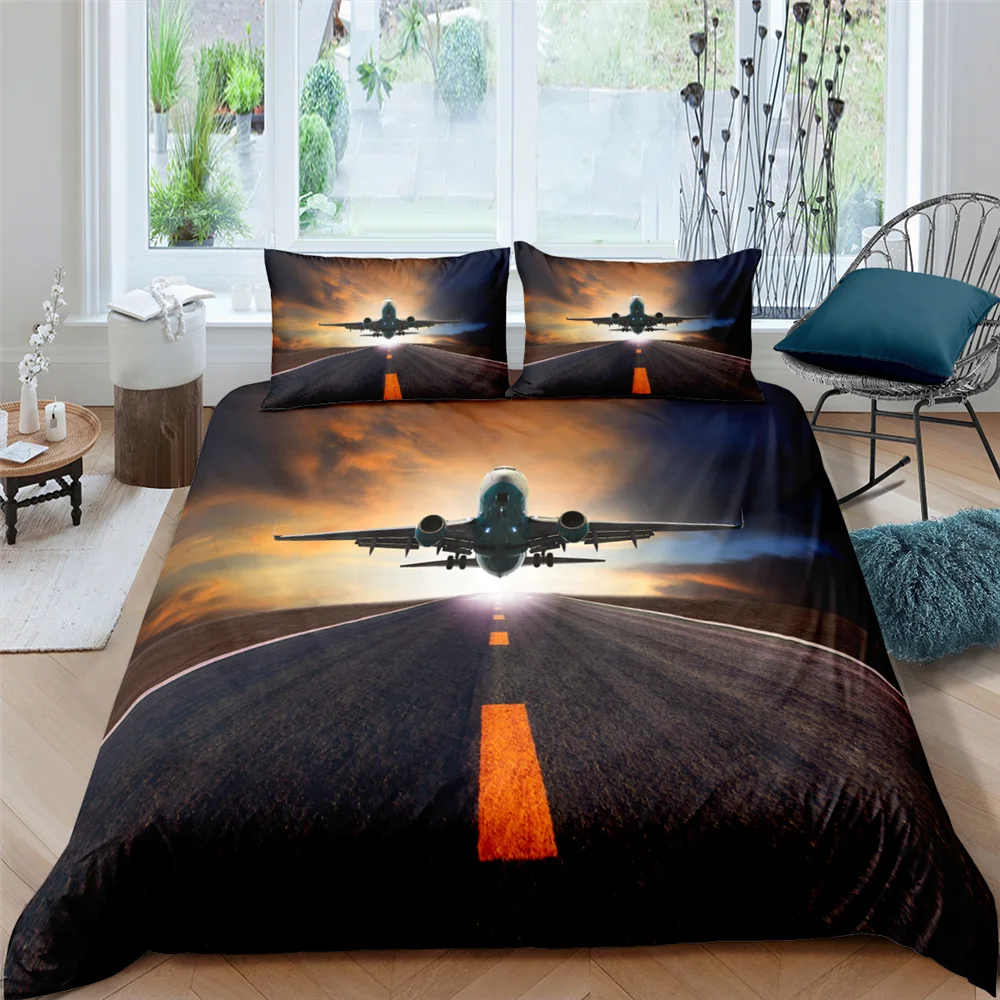 

Airplane Aircraft Planes 3D Digital Print Bed Linen Queen King Size Bedding Set For Boys Duvet Cover Sets Home Textile Bedding