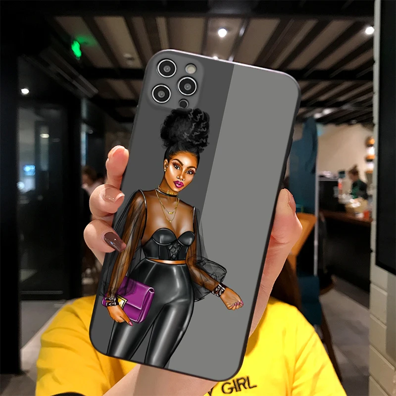 

For iPhone Black Sheer Print Soft Matt Apple Case 6 7 8 11 12 Plus Pro X XR MAX 2021 Cover