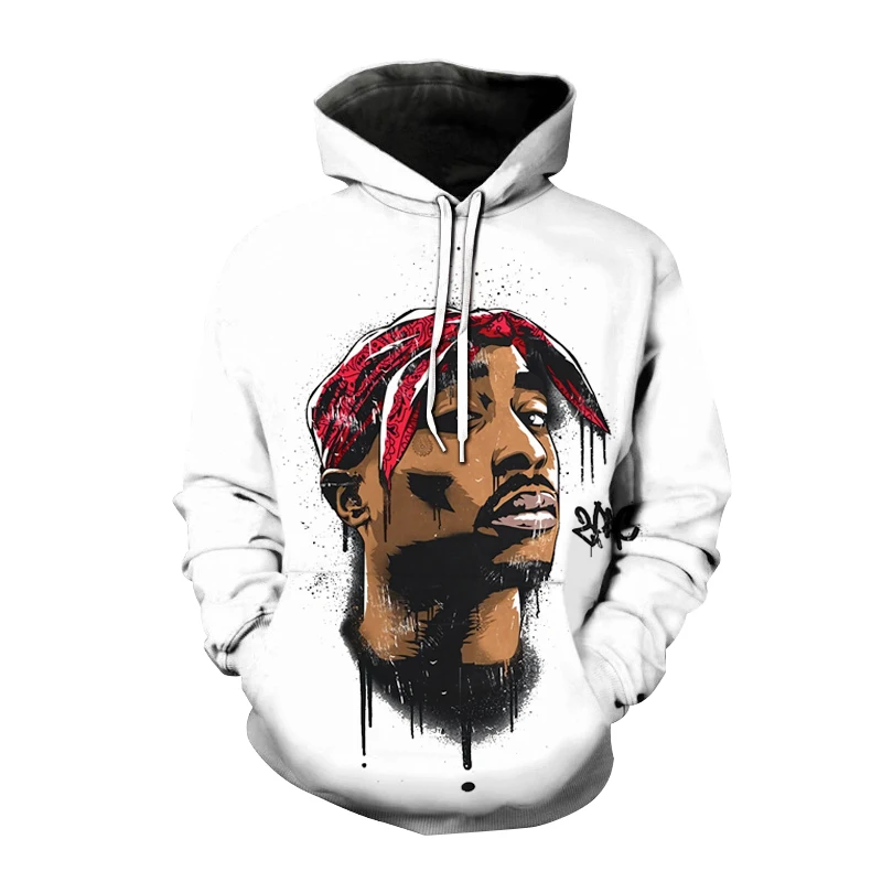 

2PAC 3D Print Hoodies Hip Hop Rapper Streetwear Men Women Fashion Hooded Sweatshirt Pullover Hoodie Trendy Tupac Tops Coats Male