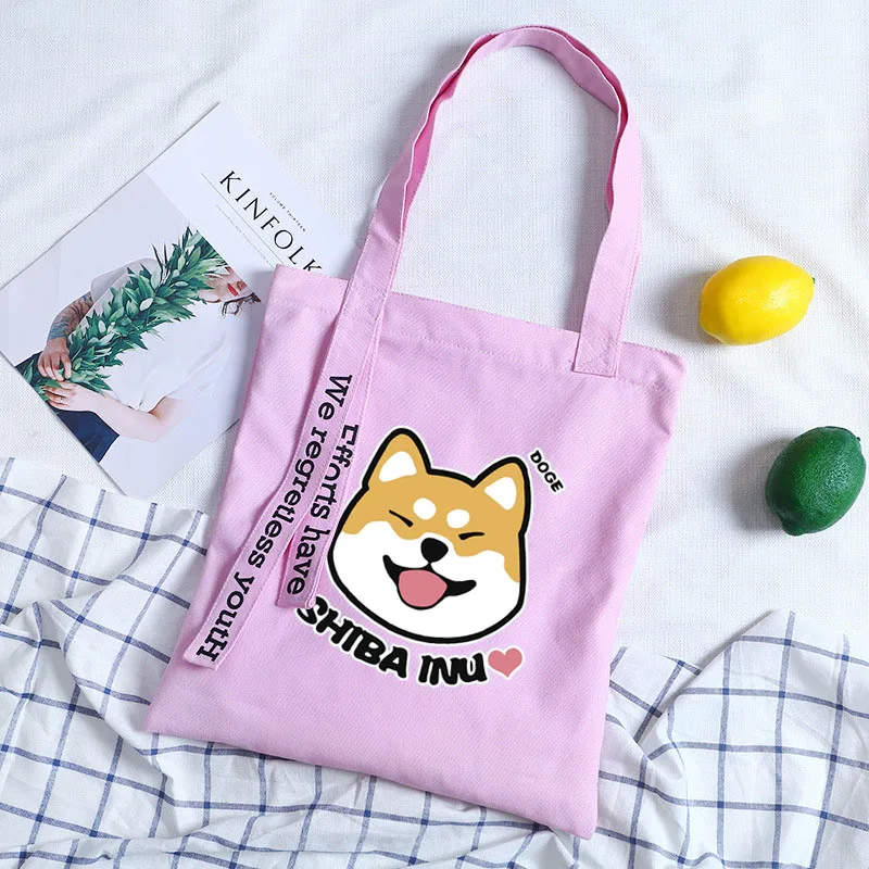 7 Женская сумка из холста с принтом собаки из аниме shiba Inu Doge, сумки-мессенджеры для дам, сумки через плечо, женские сумки - Цвет: 7
