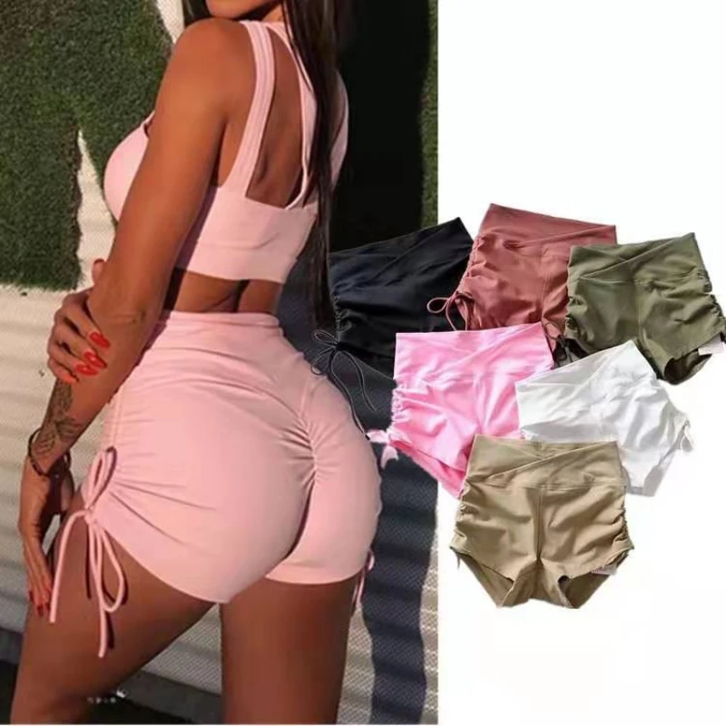 

Сексуальные женские шорты для йоги, шорты с эффектом пуш-ап для фитнеса, леггинсы с высокой талией, тренировочные трусы, облегающая спортивн...