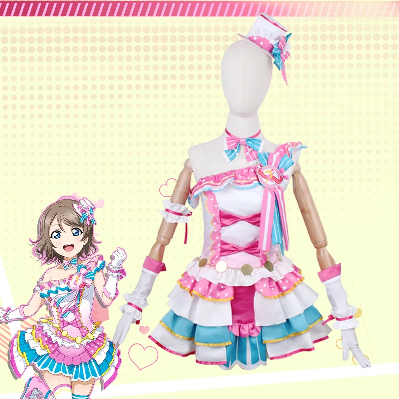 New！Lovelive Nijigasaki School Idol Cos Watanabe You Yuki Setsuna Lovely Idol Cupcake Dress Costume C